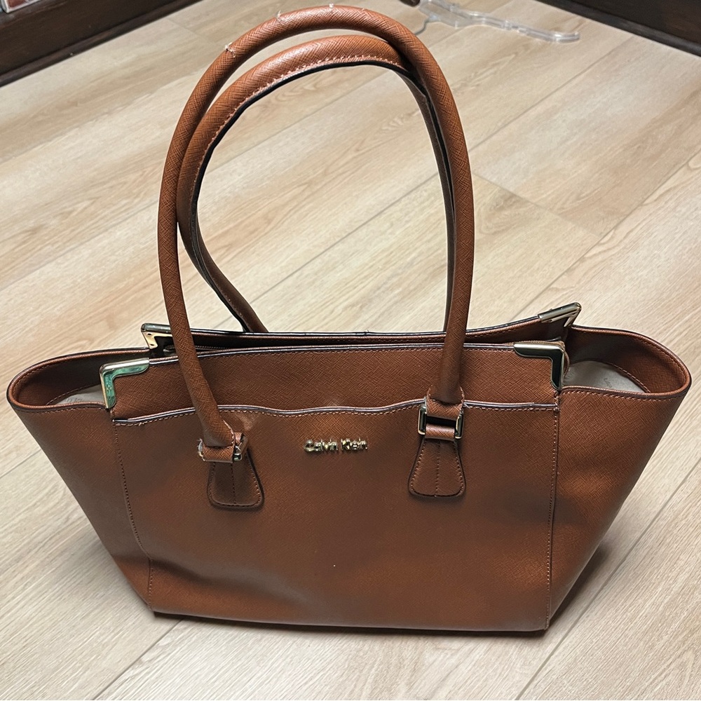 Calvin Klein Brown Leather Tote